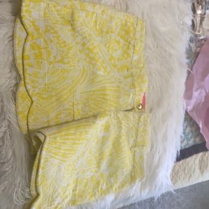 Lilly Pulitzer yellow and white shorts